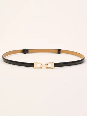 1pc Thin Geo Buckle Skinny Belt