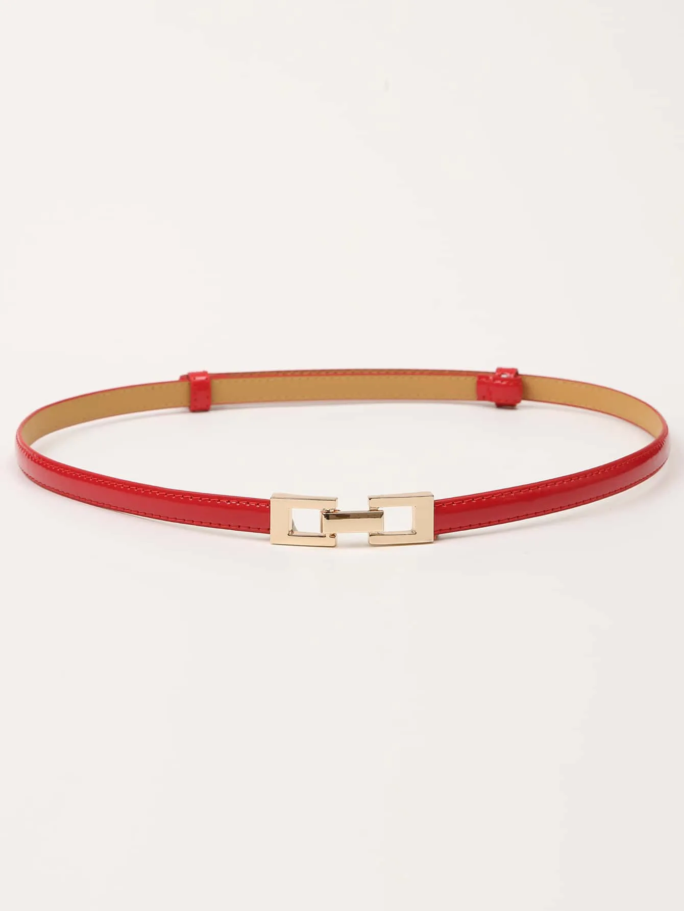 1pc Thin Geo Buckle Skinny Belt