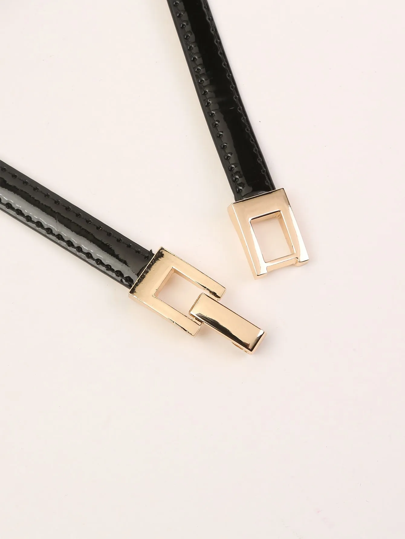 1pc Thin Geo Buckle Skinny Belt