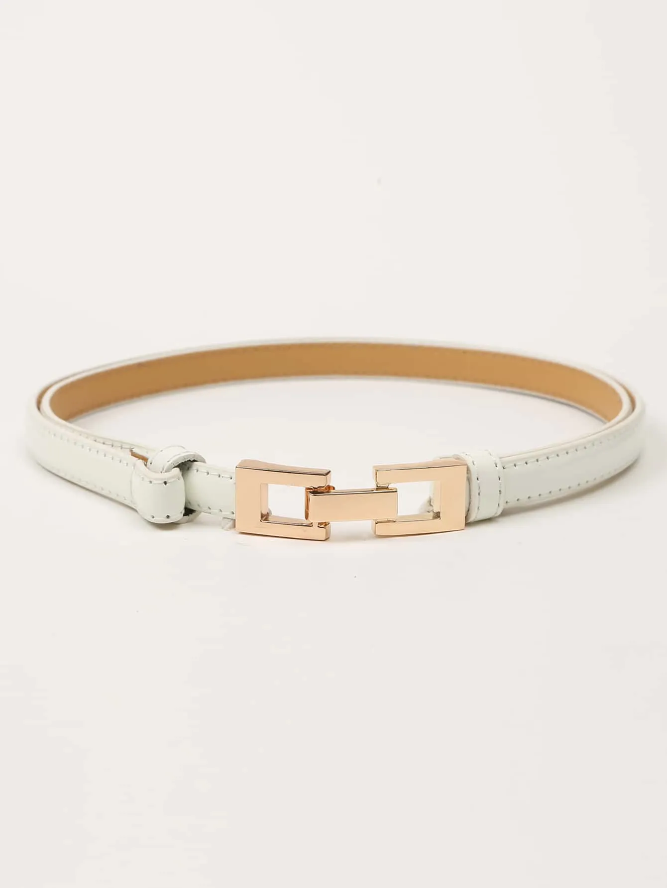 1pc Thin Geo Buckle Skinny Belt