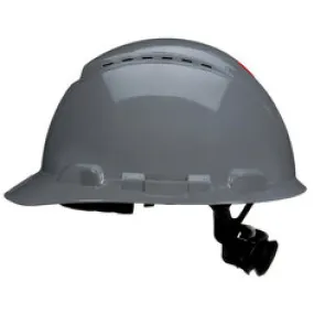 3M™ SecureFit™ Hard Hat H-708SFV-UV, Grey, Vented, 4-Point Pressure Diffusion Ratchet Suspension, with UVicator, 20 ea/Case