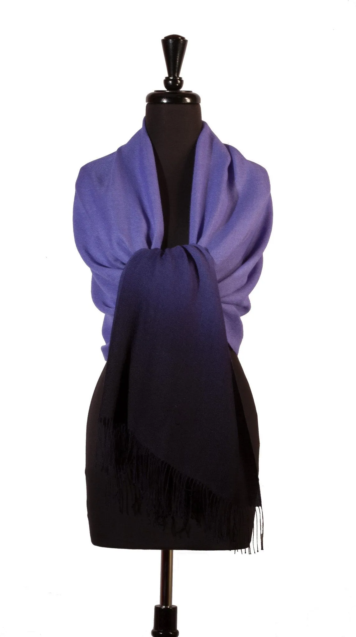 Baby Alpaca & Silk Shawl Two-toned Degrade - Periwinkle Blue