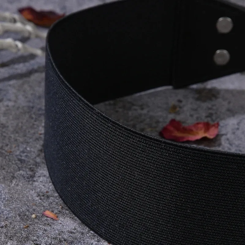 Black PU Goth Pumpkin Waist Belt