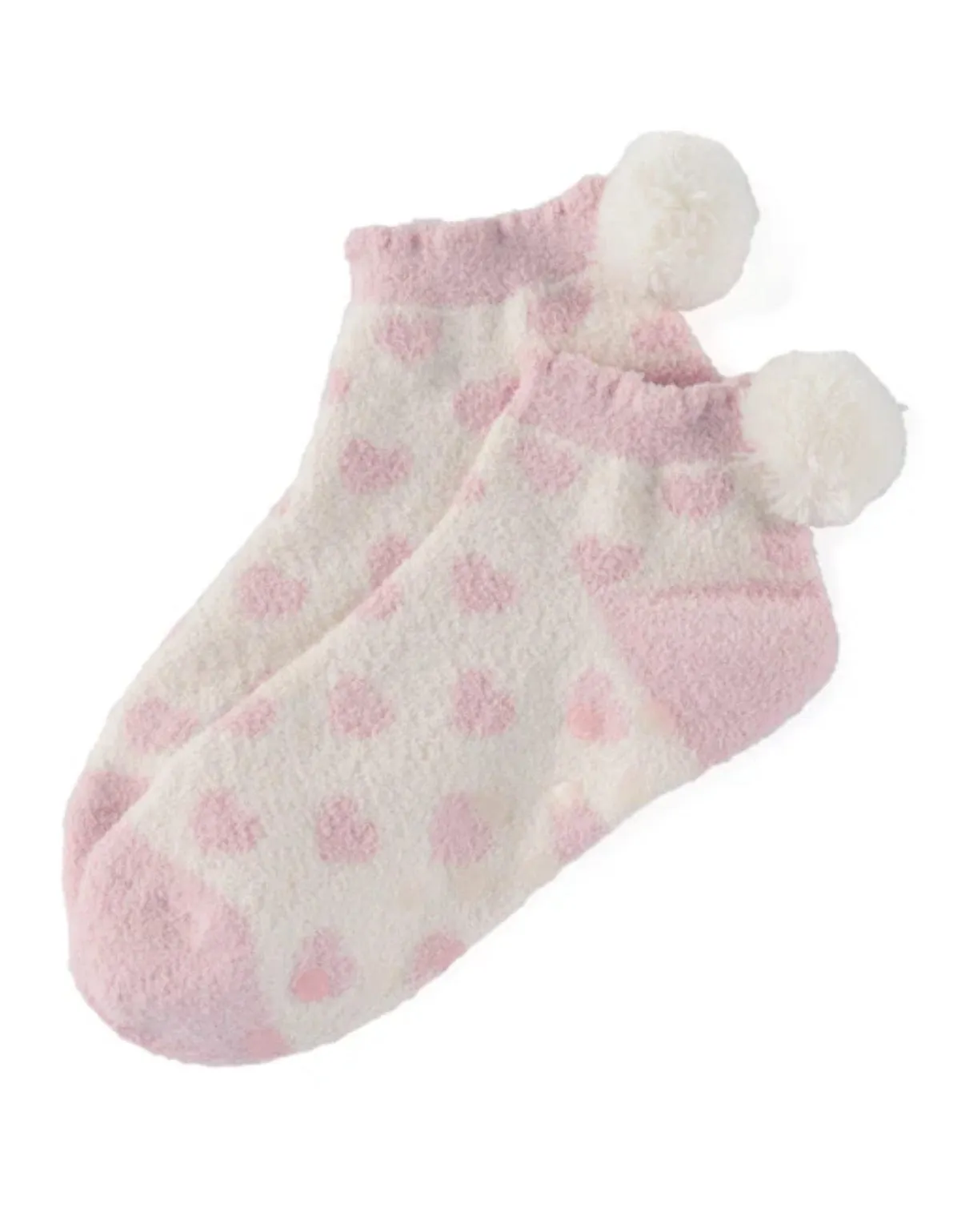 Blush Hearts Socks, Non-skid