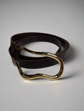 Brown Leather Belts Organic Buckle