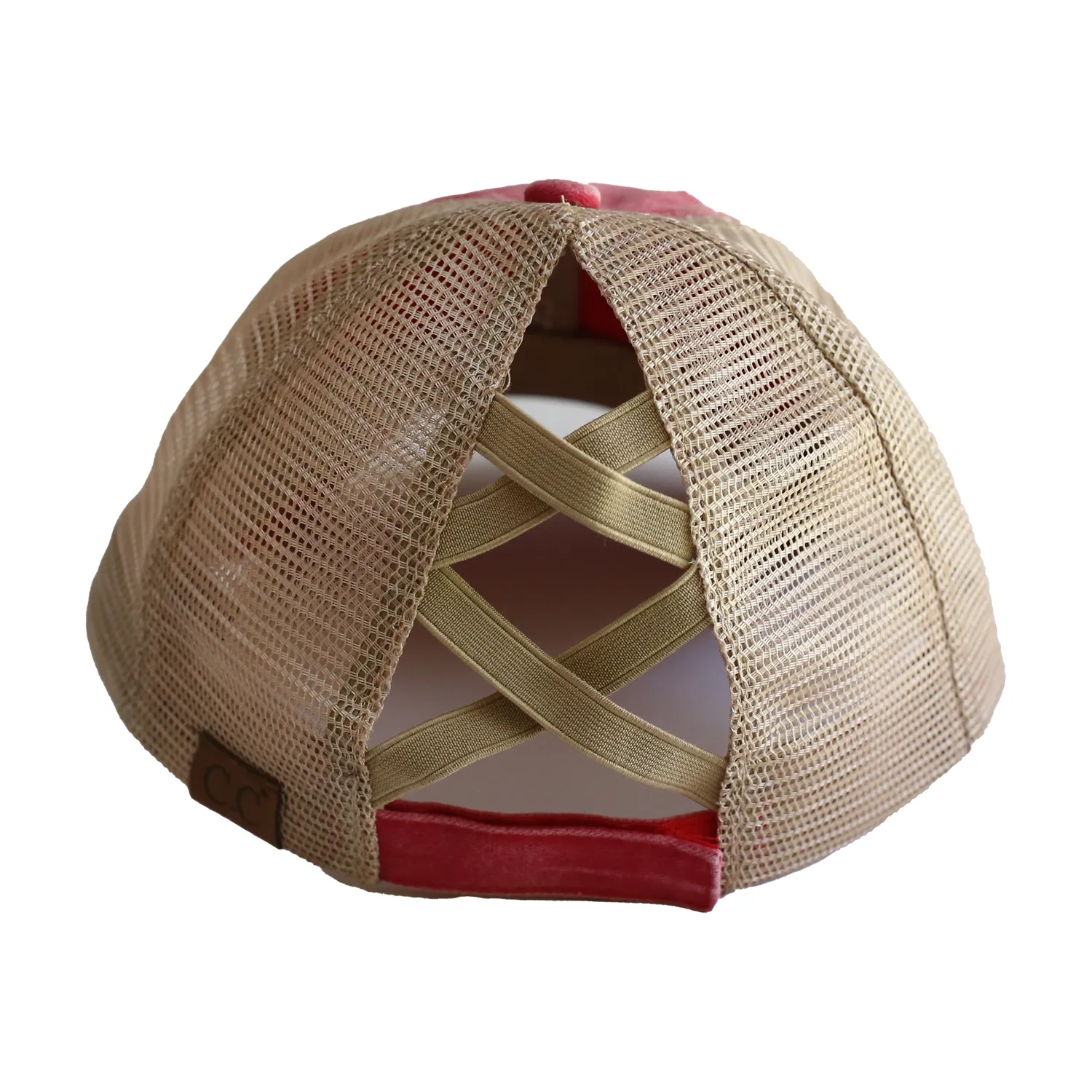 BT-780 C.C Criss Cross Pony Cap RED/BEIGE