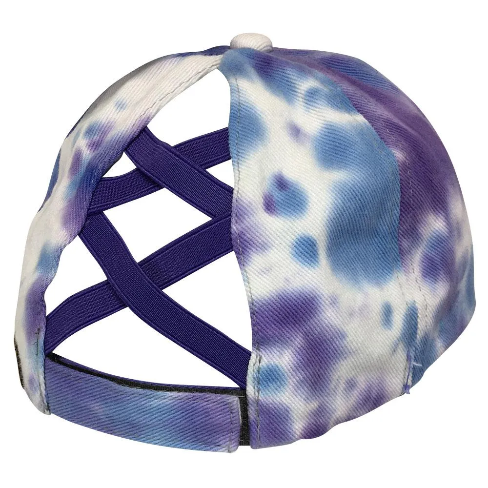 BT-791 C.C Criss Cross Tie Dye Pony Cap PURPLE