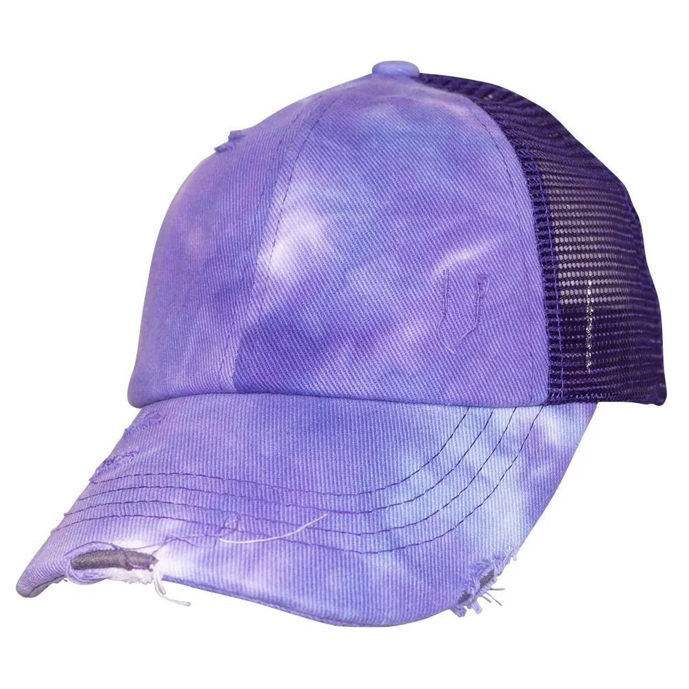 BT-924 C.C Criss Cross Pony Cap Tie Dye Purple/Purple