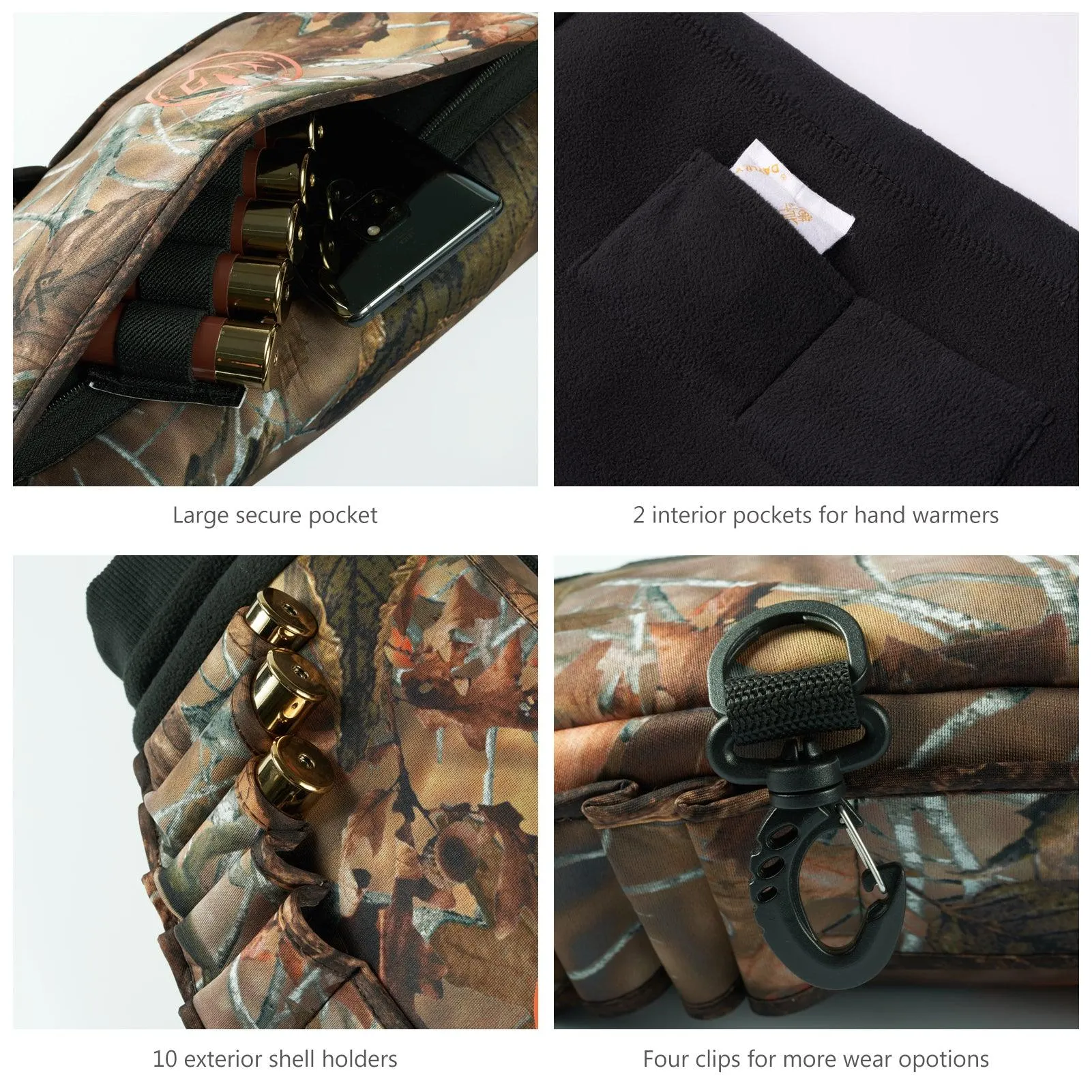 Camo Hunting Muff with Insulated Fleece Lining