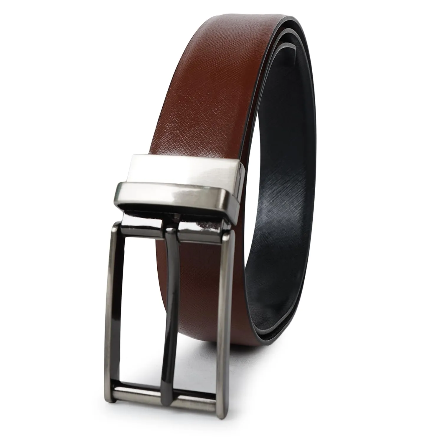 CIMONI Genuine Leather Casual Trendy Reversible Formal Belt For Men in Black Color (1 Year Gurantee)