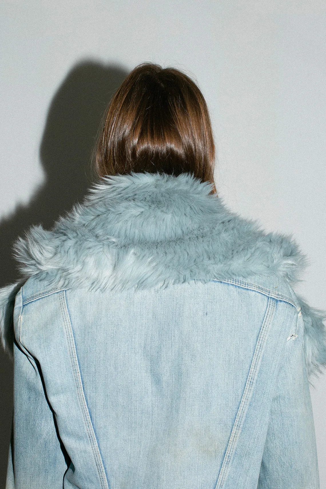 Cloud Grey Hyper Faux Fur Sash