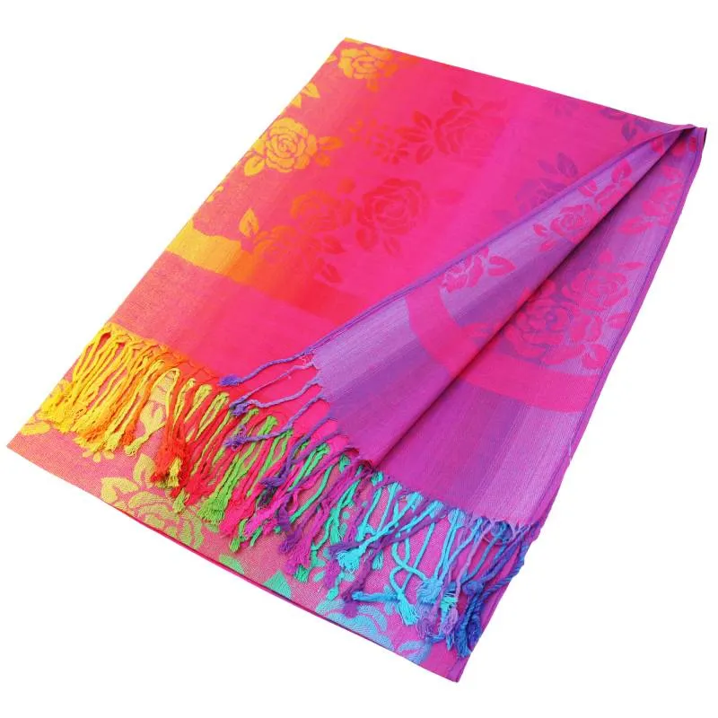 Colorful Rose Pashmina Shawls 066