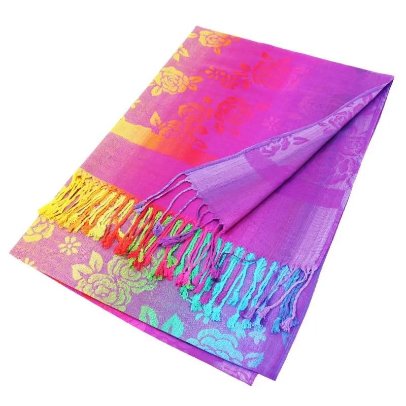 Colorful Rose Pashmina Shawls 066