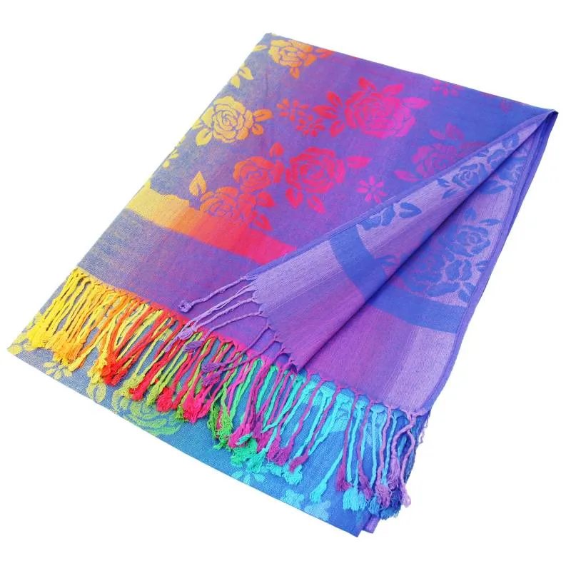 Colorful Rose Pashmina Shawls 066