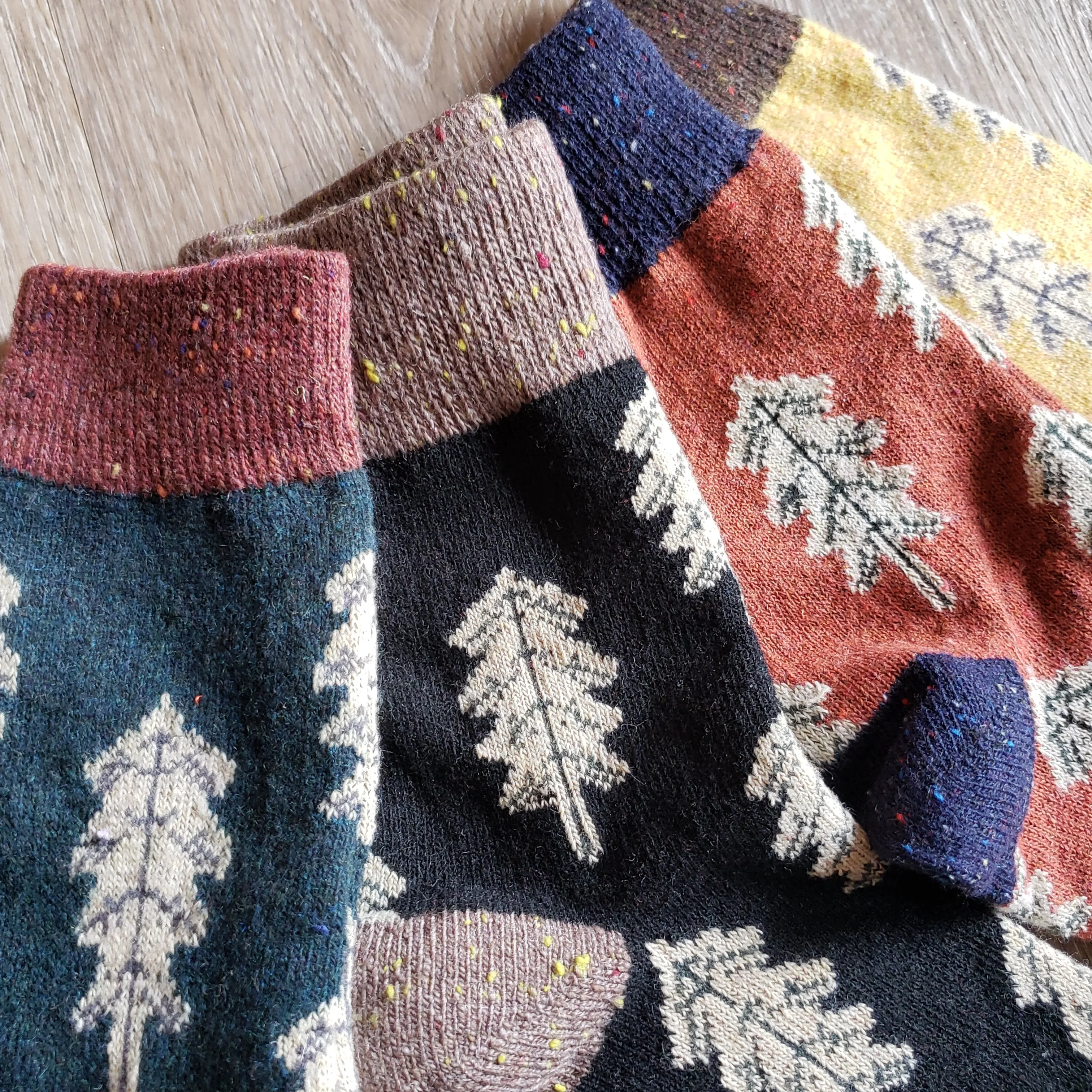 Cozy Tree Pattern Socks