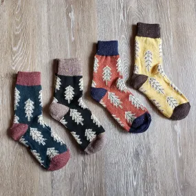 Cozy Tree Pattern Socks