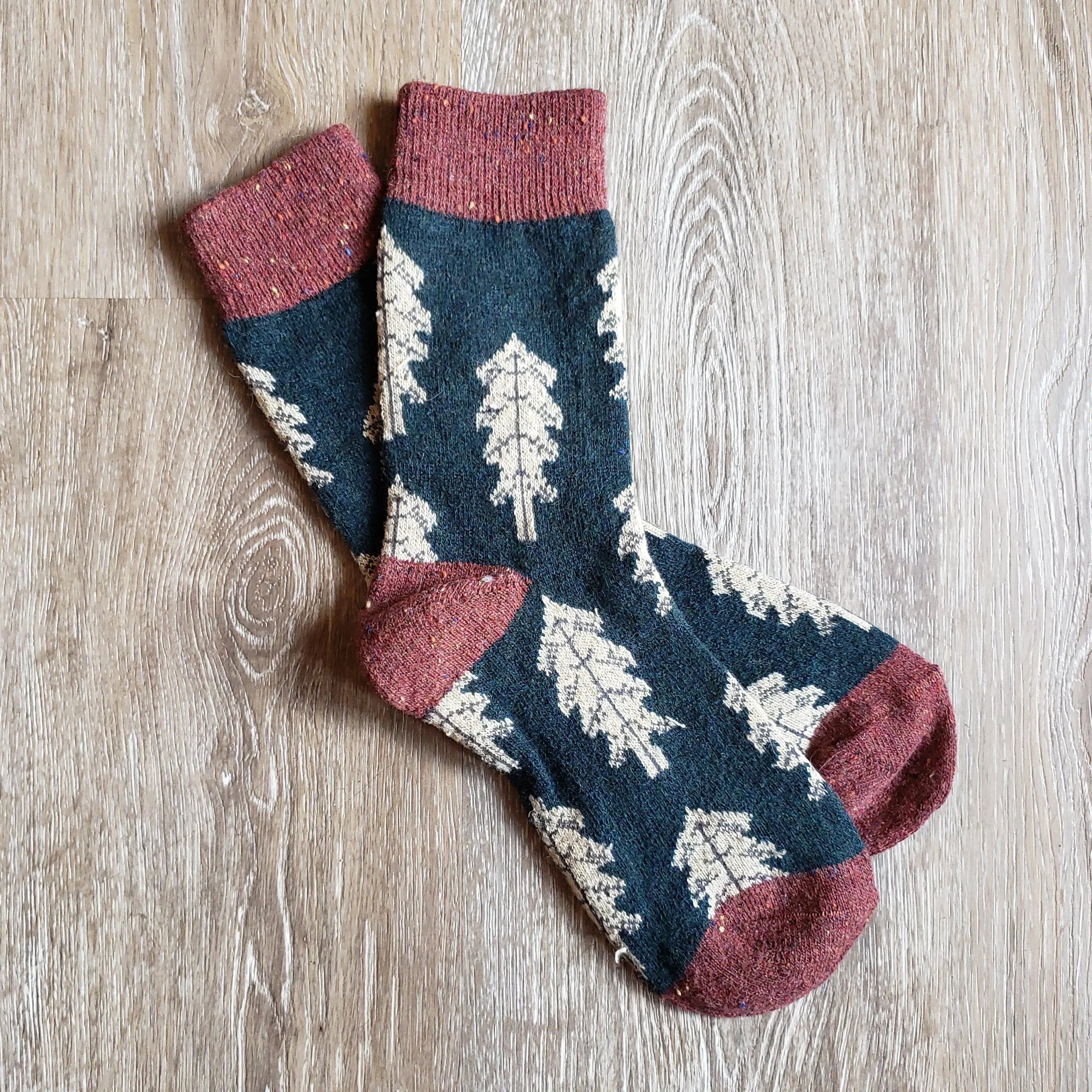 Cozy Tree Pattern Socks