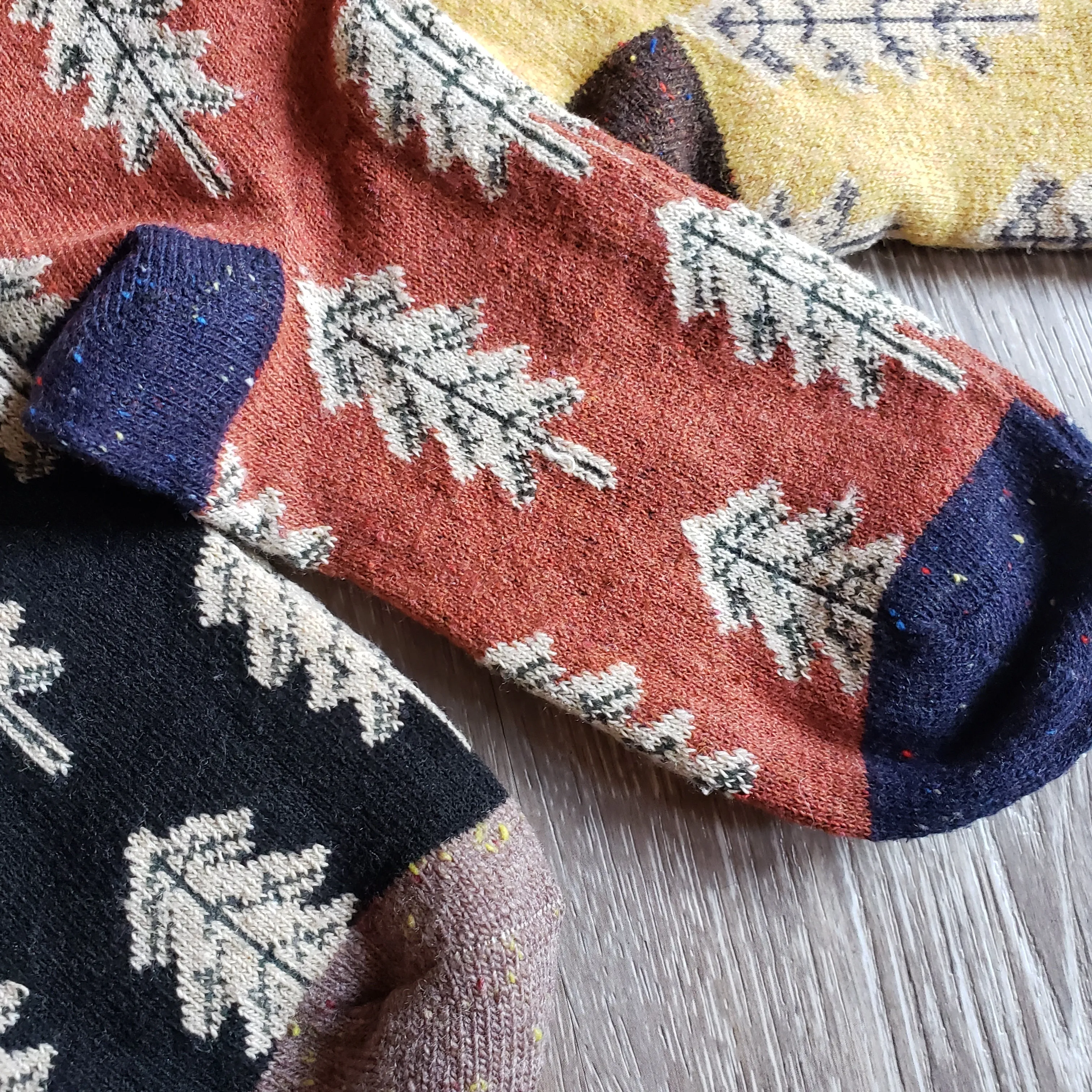 Cozy Tree Pattern Socks