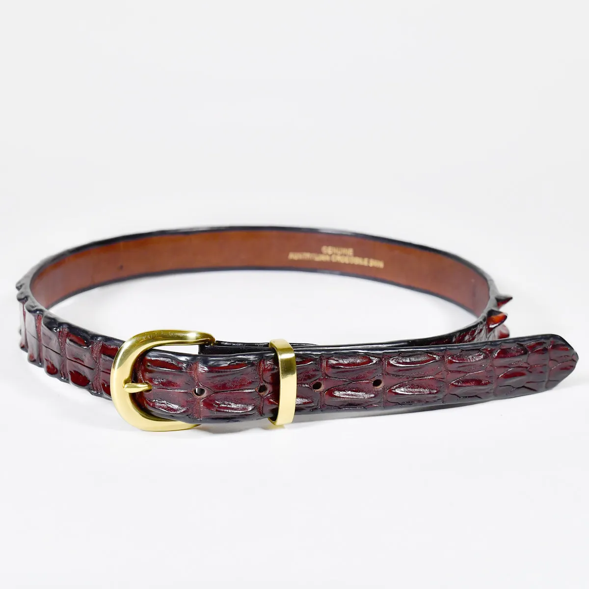 Crocodile Hornback Belt - Thin