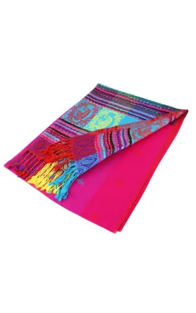 DB056-003 Rainbow Pashmina Scarf Shawls