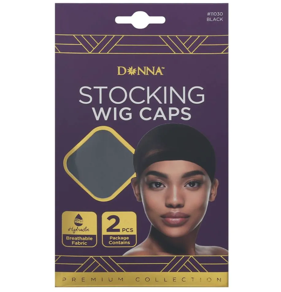 DONNA Stocking Wig Caps - Blk