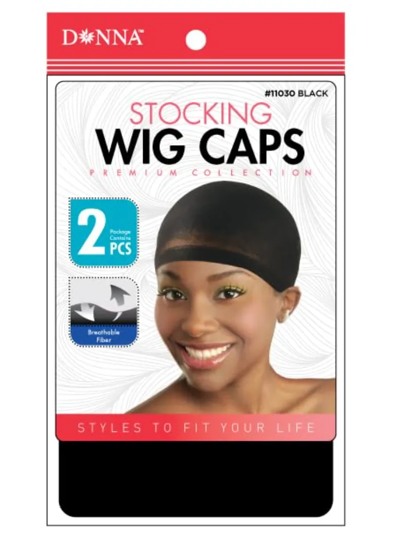 DONNA Stocking Wig Caps - Blk