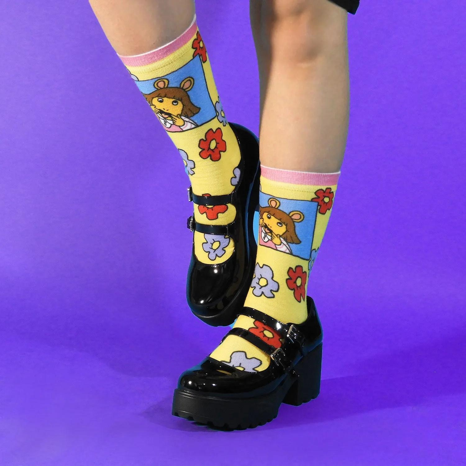 DW Floral Printed Crew Socks