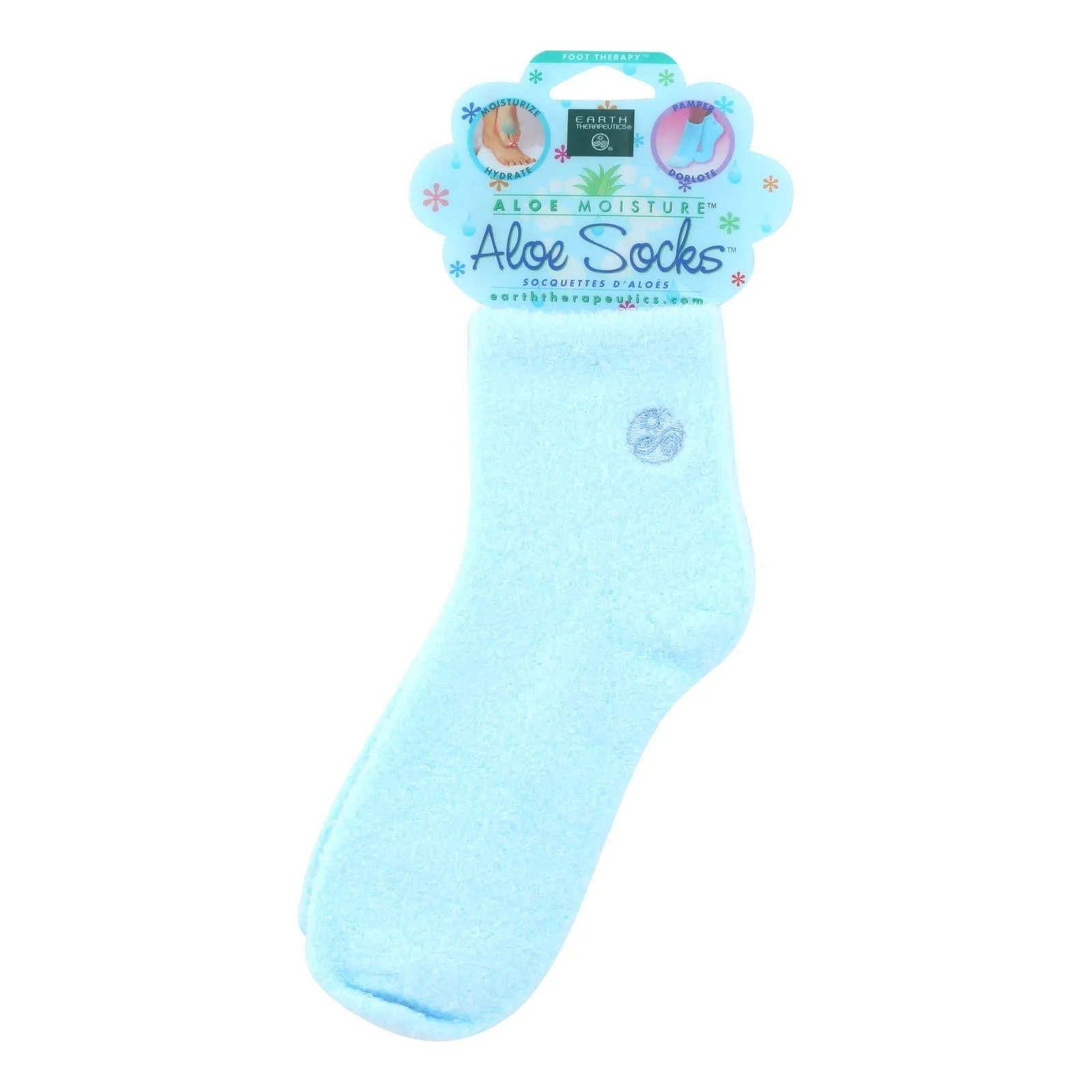 Earth Therapeutics Aloe Enhanced Moisturizing Socks - Blue