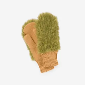 Faux Fur Knit Mittens