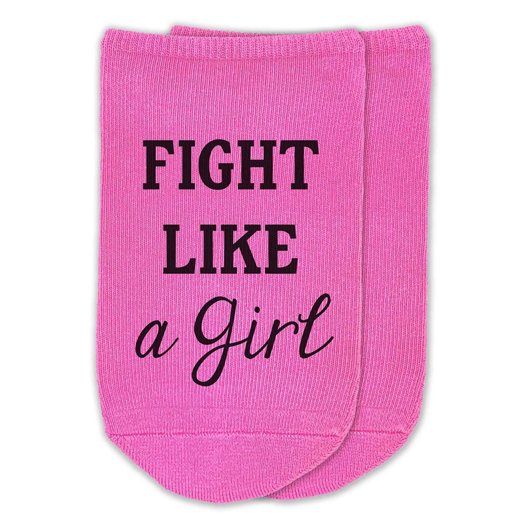 Fight Like a Girl - Breast Cancer Awareness No Show Socks