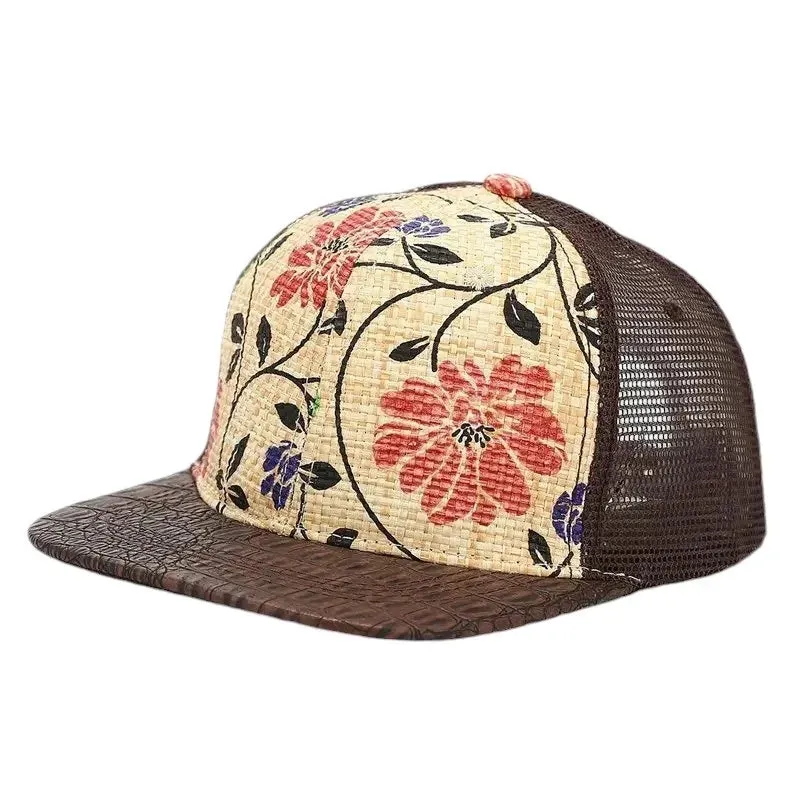 Floral Print Trucker Snapback Cap