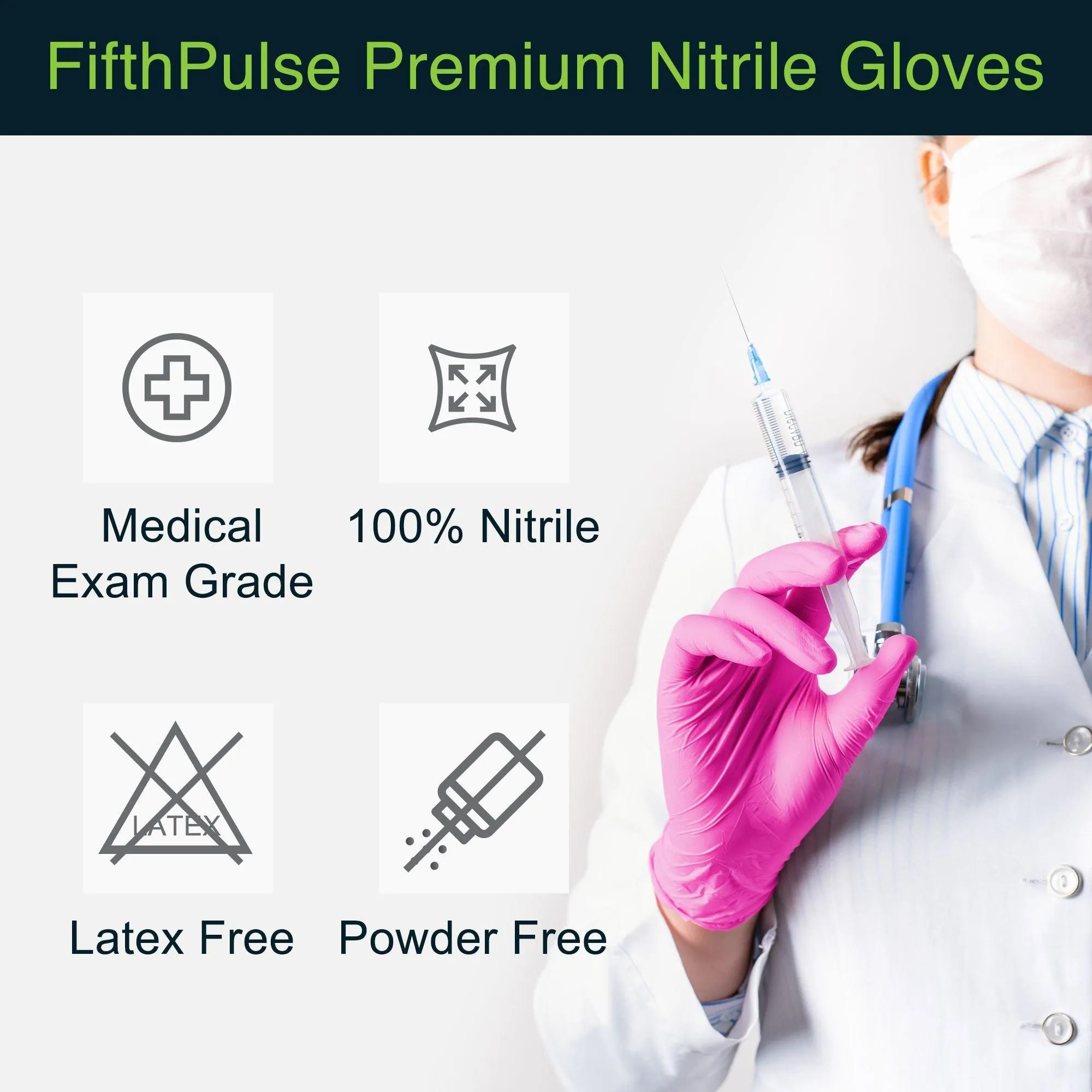 Fuchsia Disposable Nitrile Gloves