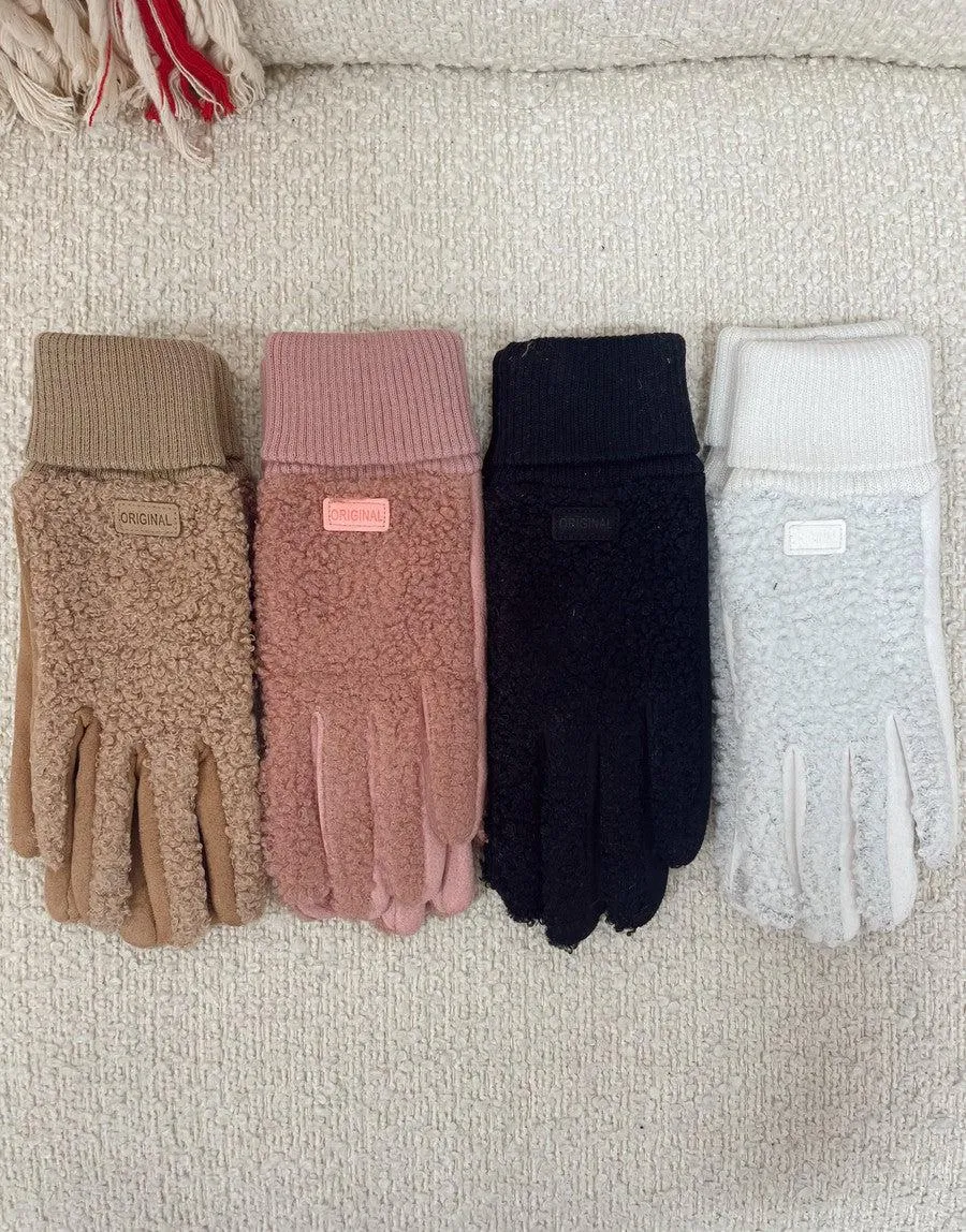 Fuzzy Faux Wool Gloves