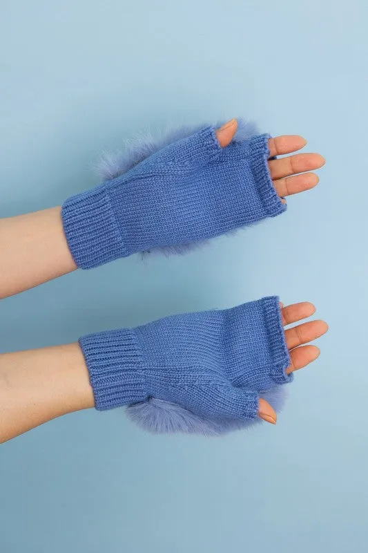 Fuzzy Fur Fingerless Sweater Gloves