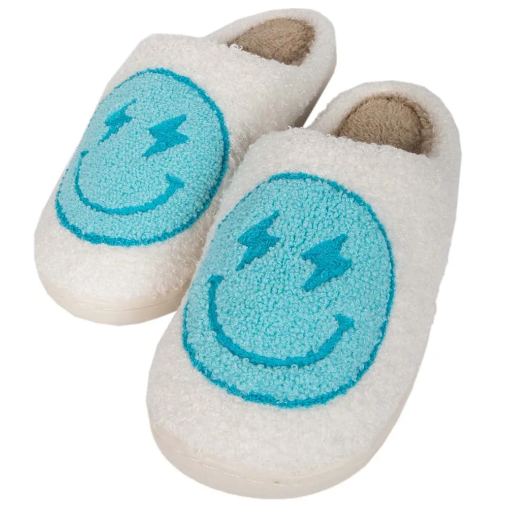 Fuzzy Smiley Face Slipper