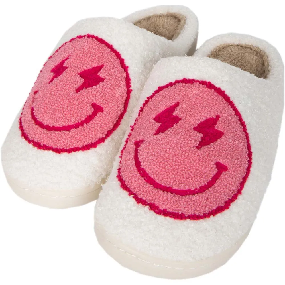 Fuzzy Smiley Face Slipper