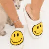 Fuzzy Smiley Face Slipper