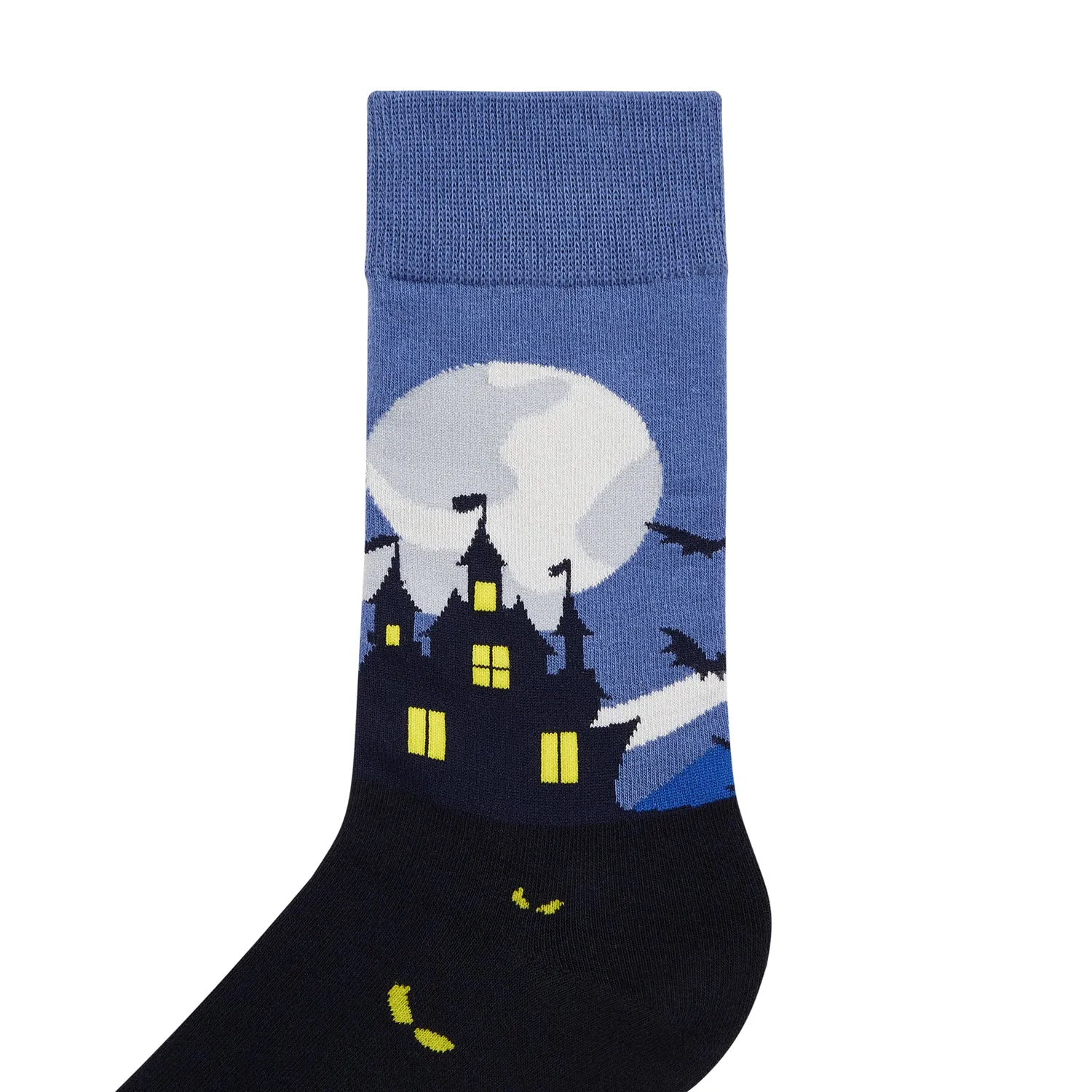 Haunted House Printed Crew Length Socks