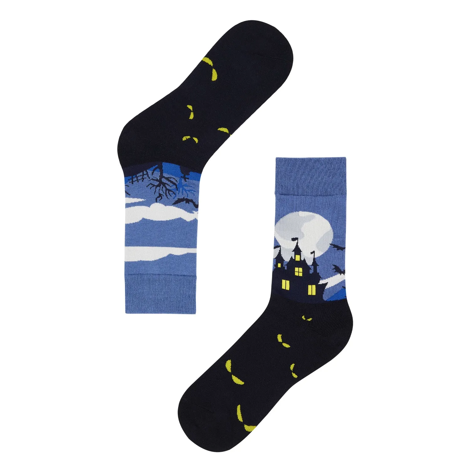 Haunted House Printed Crew Length Socks