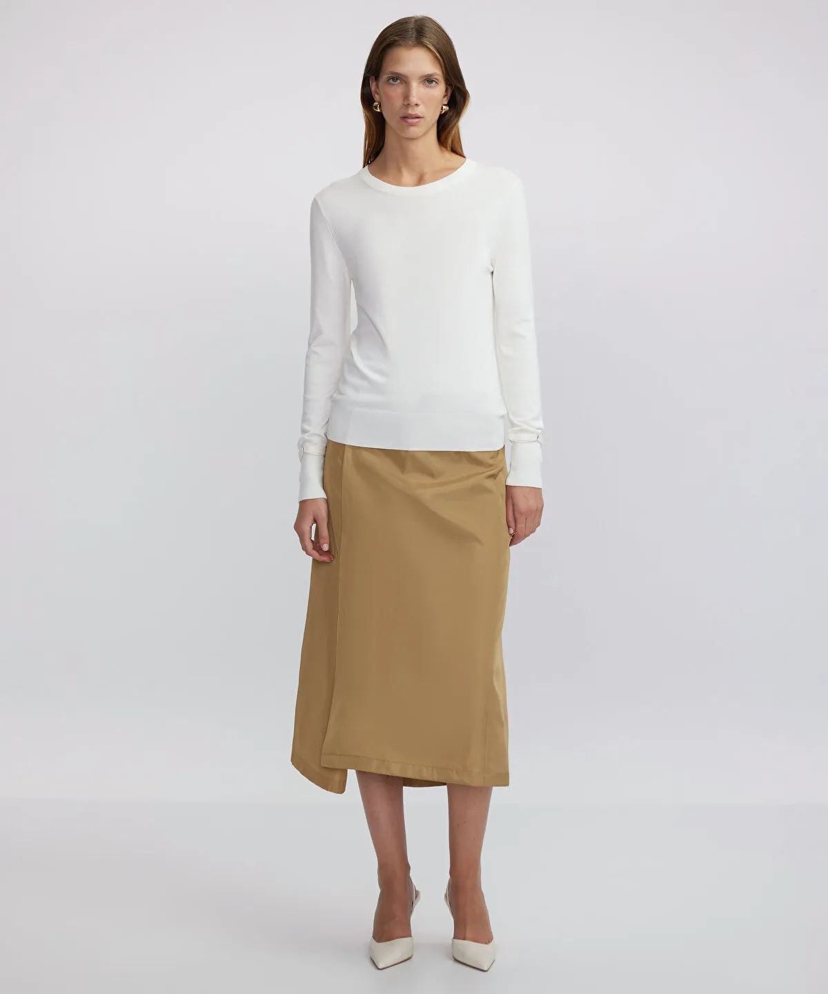 Ipekyol Basic Knitwear With Thin Belt Ecru