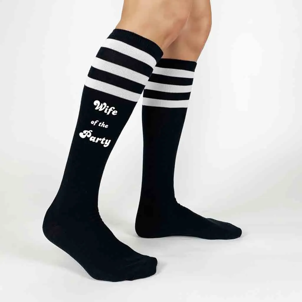 Knee High Socks for the Bachelorette Party Wife of the Party