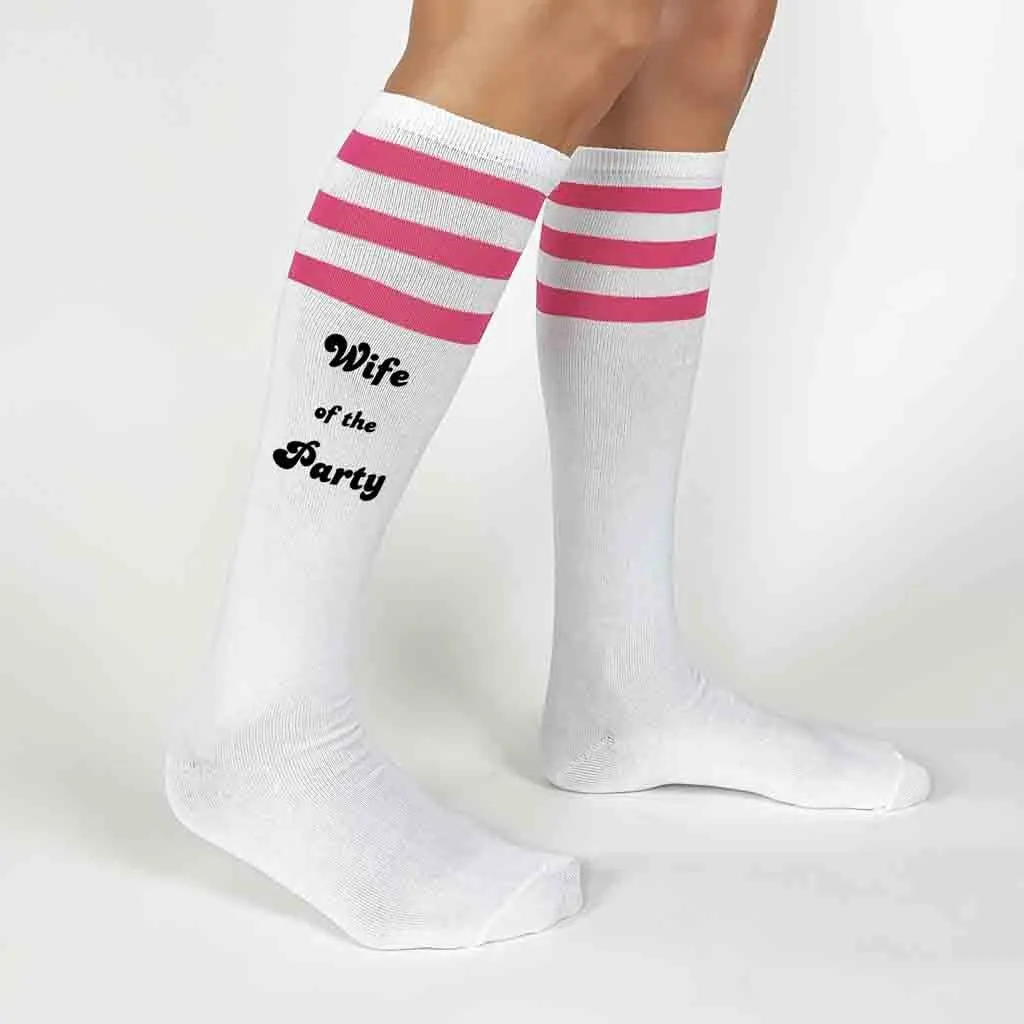 Knee High Socks for the Bachelorette Party Wife of the Party