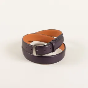 Leather belt - navy polished