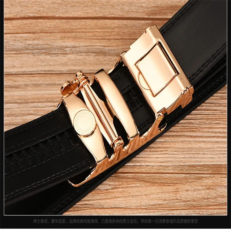 Letter Wild Cat Buckle PU Leather Men's Belt