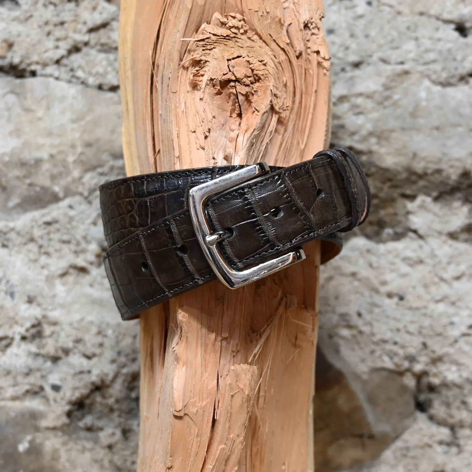 Men's Exotic Alligator Belt W/Double Keepers