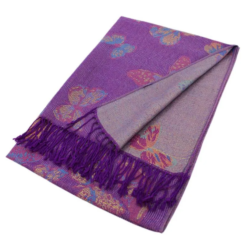 Metallic Butterfly Pashmina Shawls 084