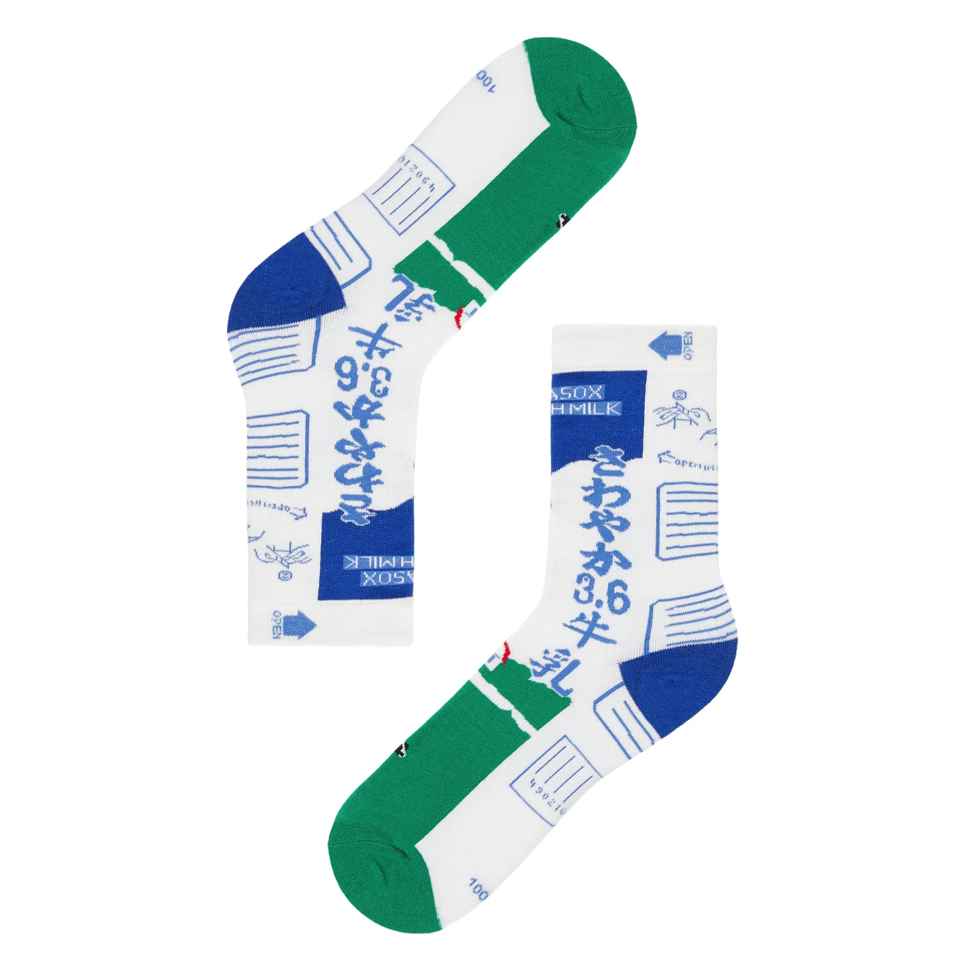 Milk Carton Printed Quarter Length Socks