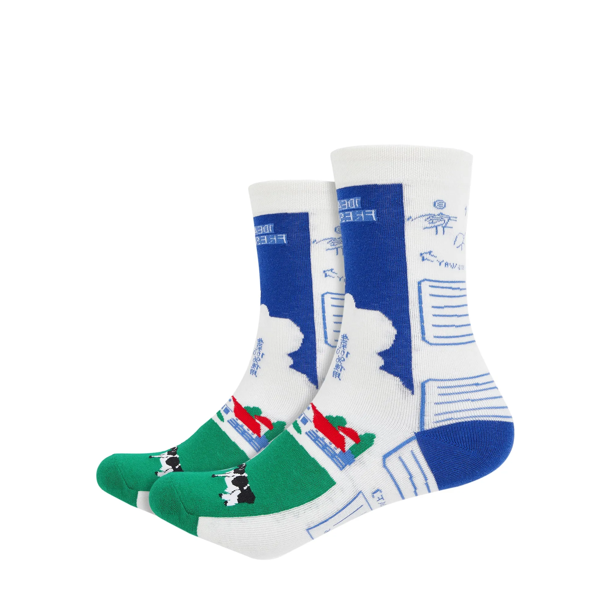 Milk Carton Printed Quarter Length Socks