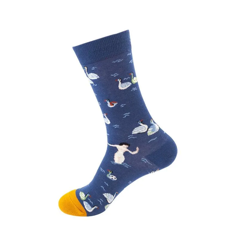 Mox JT Printed Autumn Funny Socks - Multi Color Optional