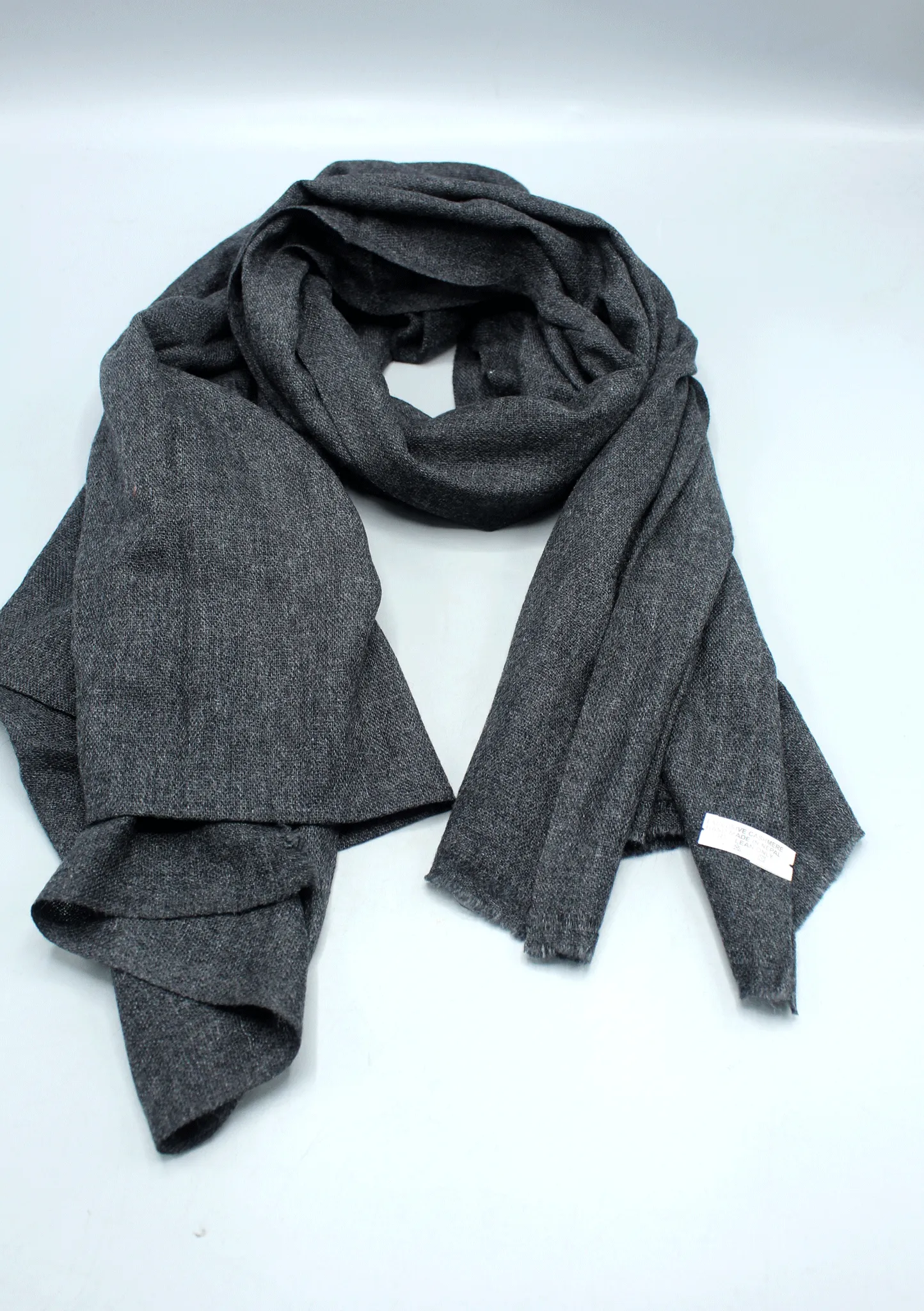 Natural Dark  Grey Soft Cashmere Shawl